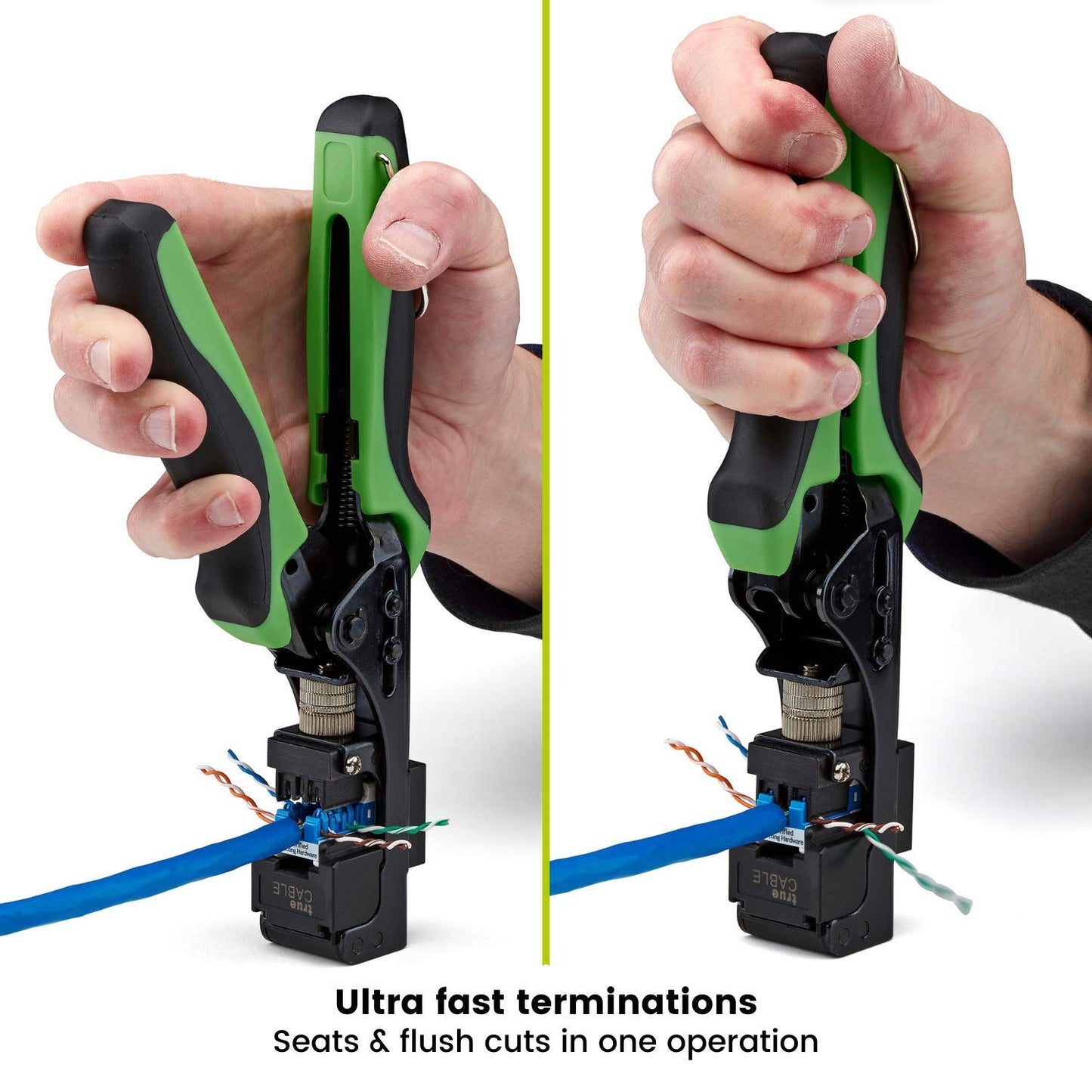 Truecable 90 Degree Rj45 Keystone Jack Termination Tool, Cat5E/Cat6/Cat6A Ethernet Cable Ez Termination, Trueterm