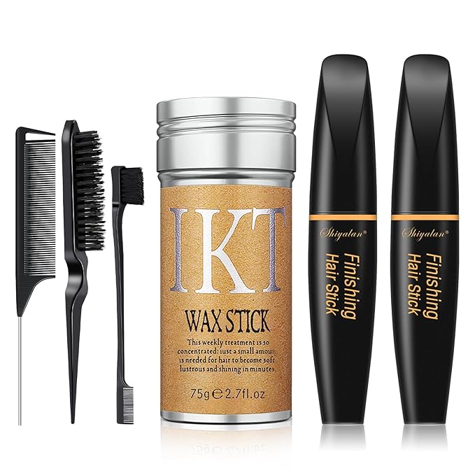 SUOFEIYA 6PCS Hair Finishing Stick Hair Wax Stick and Comb Refreshing and Not Greasy