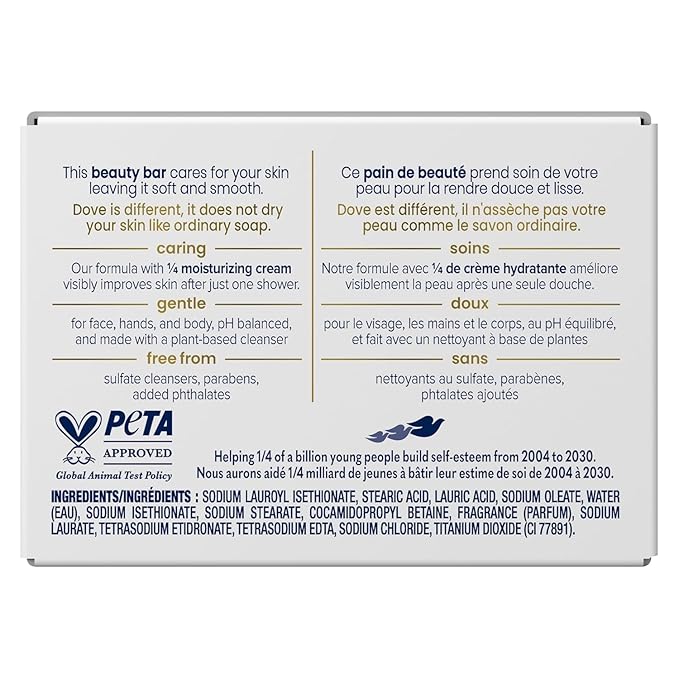 White Moisturizing Cream Beauty Bar Dove 3.75 oz Soap(3 pack)