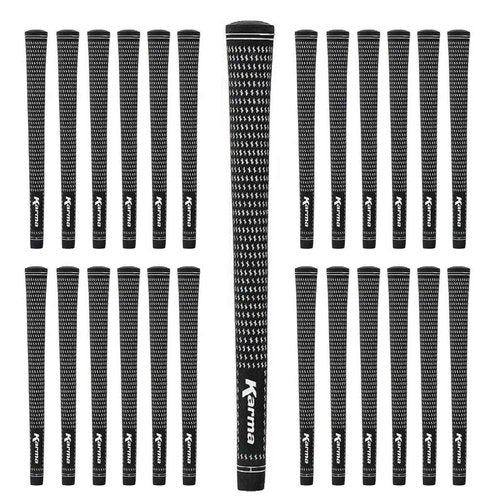 Karma Velour Jumbo Plus Golf Grips, 25 Piece Golf Grip Set, +1/8” Oversized Black/White Velvet Style Replacement Golf Club Grips for Men