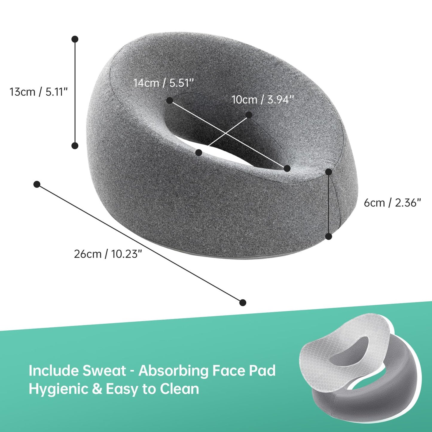 Face Down Pillow Massage Headrest for Bed,Pillow with Air Vent, Face Cradle, Massage/BBL Pillow After Eye Surgery Adjustable Memory Foam Stomach Sleeping Pillow for Rest and Recovery Reimagined