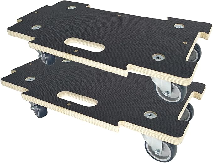 Hard Wood Mover Spliceable Dolly 550Lbs Capacity (2 Packs) 4 Wheels Heavy Duty Furniture Moving Connectable Design Dollier Upgraded Transport Roller