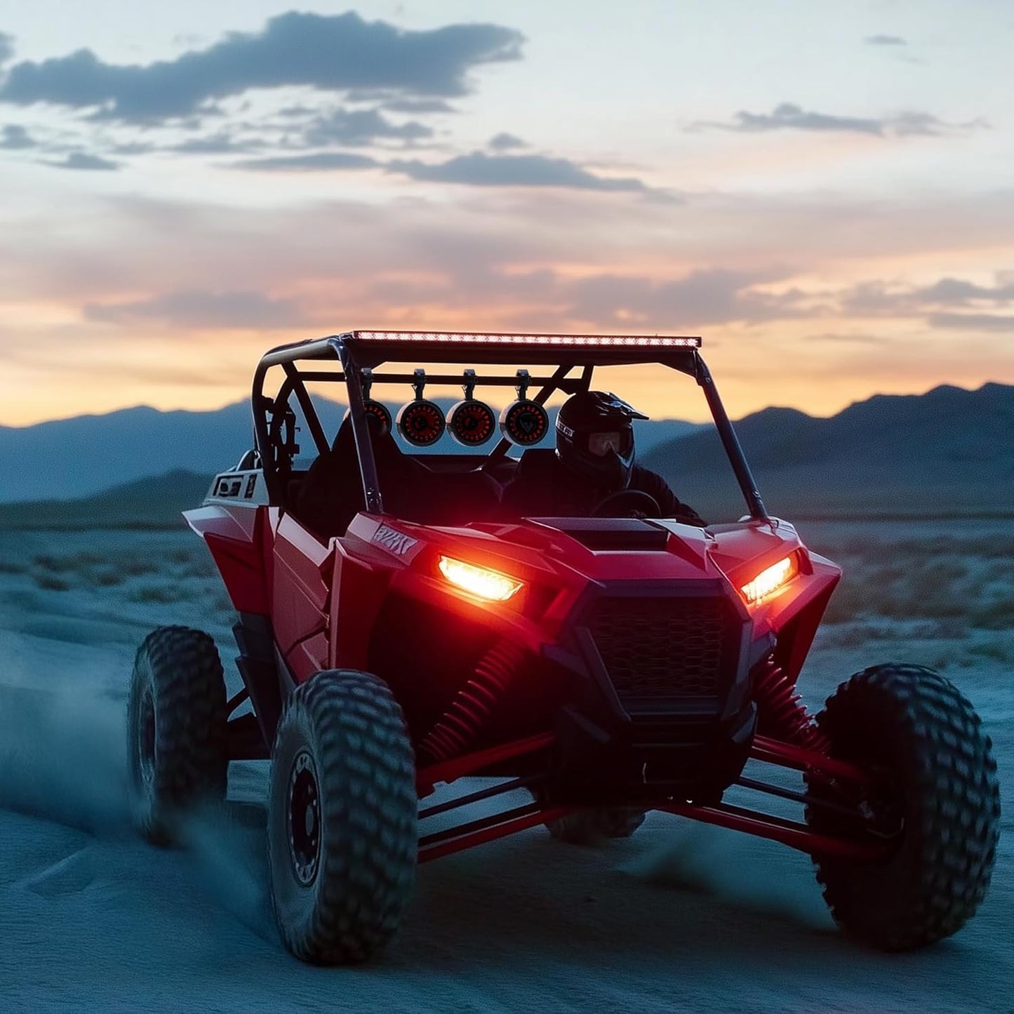 GoHawk Bluetooth UTV Sound System 5 Inch Speakers UTV Sound Bar 8 Speakers (4X Woofer & 4X Tweeter) for UTVs Fits 1.5-2in Roll Cages, Compatible with SXS RZR Polaris Can-Am Wildcat ATVs