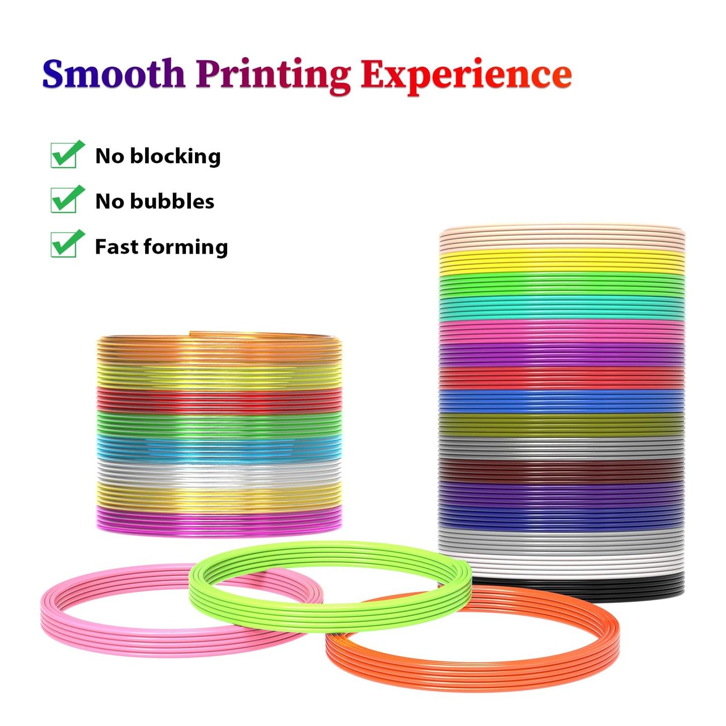 3Dgenius 36 Colors 3D Pen Filament 1.75mm PLA, Each Color 32.8 Feet, Total 1181 Feet 3D Pen Filament Refills 3D Printing Pen Refills with High-Precision Diameter Not Compatible with 3Doodler Pen