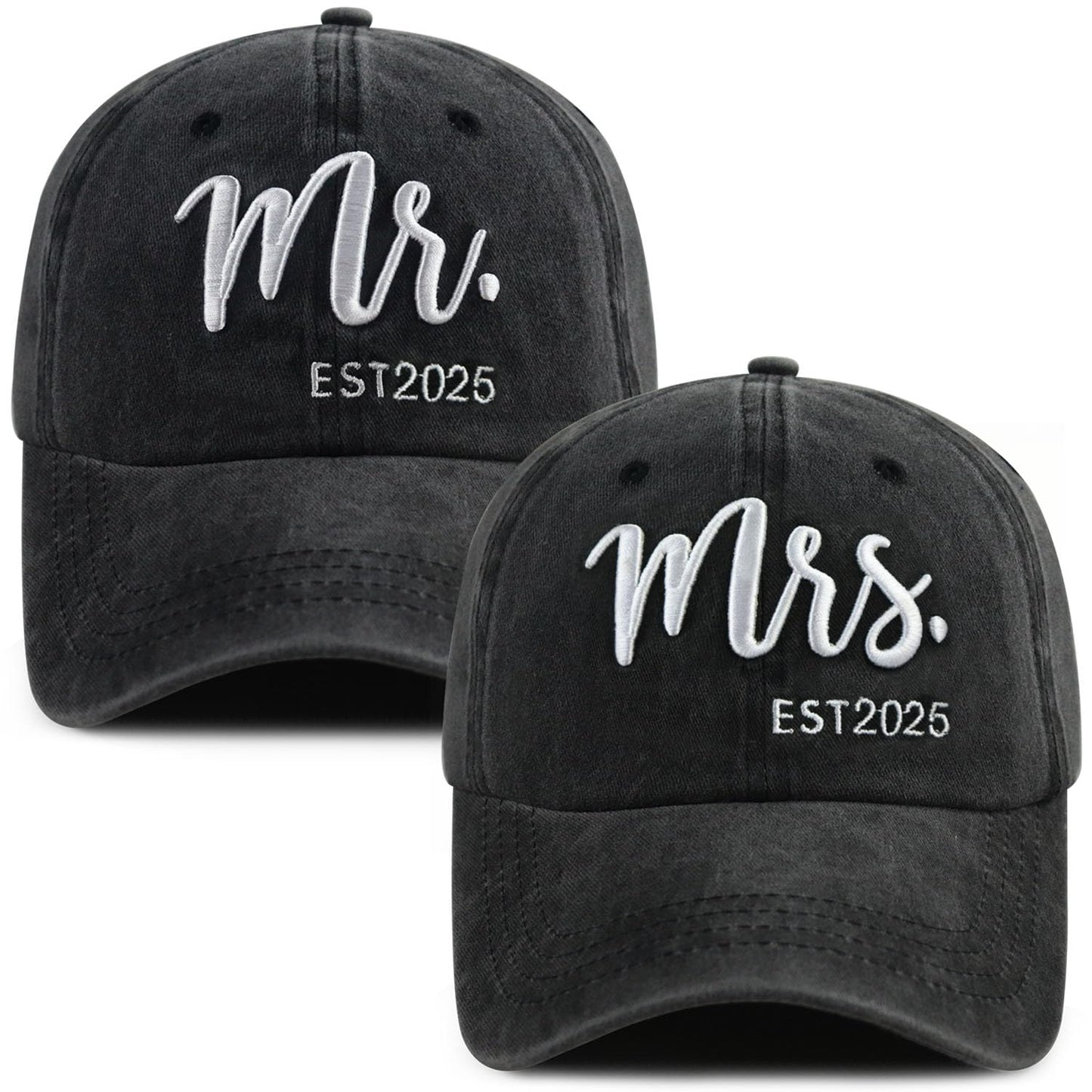 Mr and Mrs Gifts 2025, Funny Embroidered Bride and Groom Hat, Matching Mr Mrs Baseball Cap, Christmas Birthday Wedding Engagement Gifts for Couples