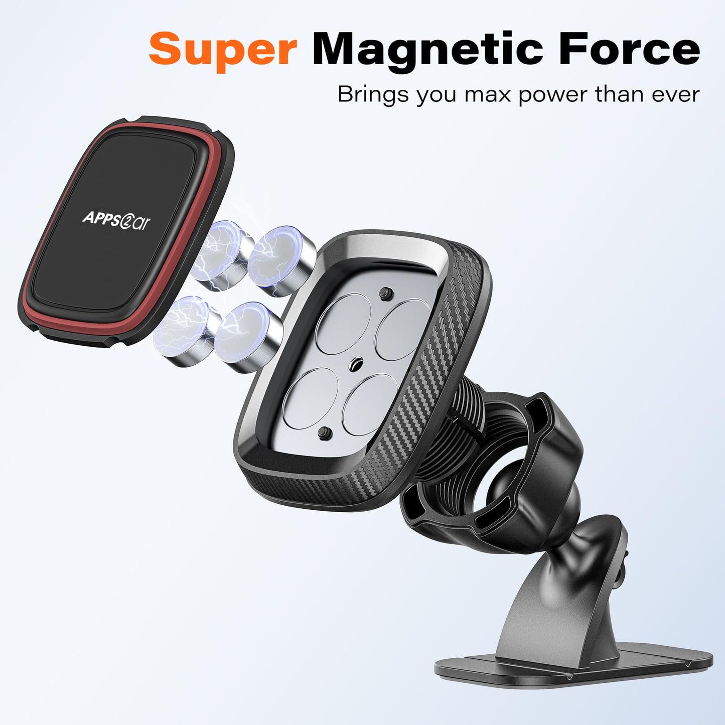 [2 Pack] Magnetic Phone Holder For Car, Apps2Car [Super Strong Magnet] Phone Mount For Car, Dashboard Magnetic Car Phone Holder
