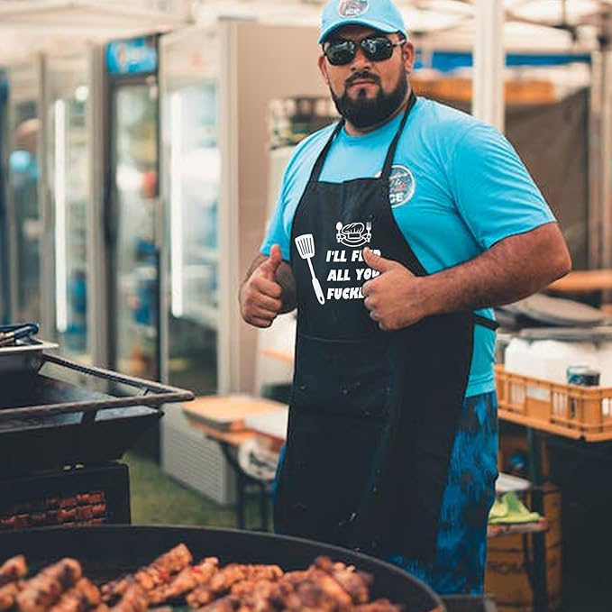 Funny Aprons for Men, Adjustable Mens apron for Grilling BBQ Cooking Grill Kitchen Chef, Birthday Gifts for Men Him