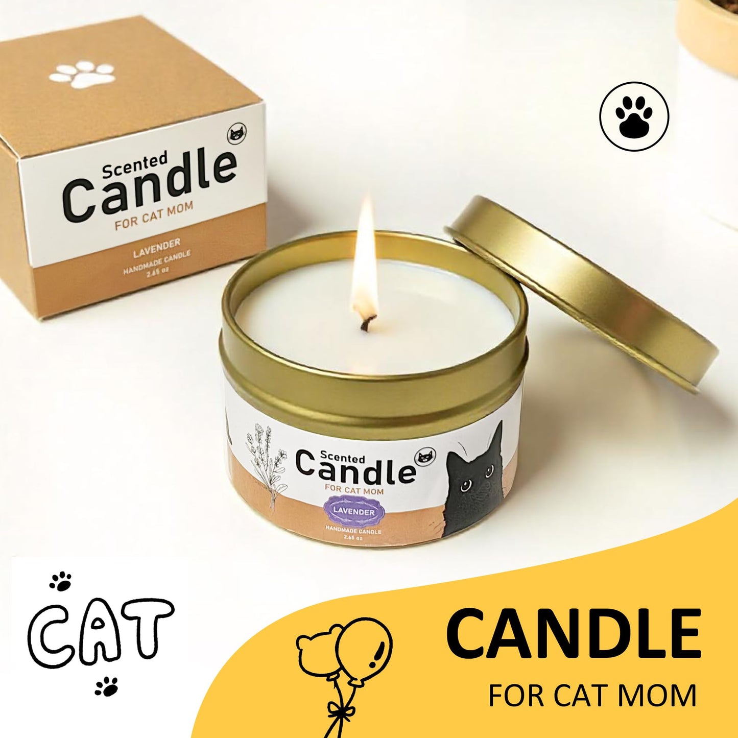 Cat Lover Gifts For Women, Cat Mom Gifts, Cat's Themed Box For Crazy Cats Lady, Mothers Day Gift For daughter, Christmas Birthday Gift For Cats Lovers Bestfriend Coworke Daughter with 16 oz Glass Cup