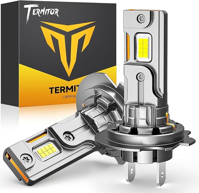 Termitor Latest H7/H7LL Bulbs, 50,000LM 900% Brightness, 6500K White Super Bright, 1:1 Halogen Size, 6500 Cool White H7 Fo...