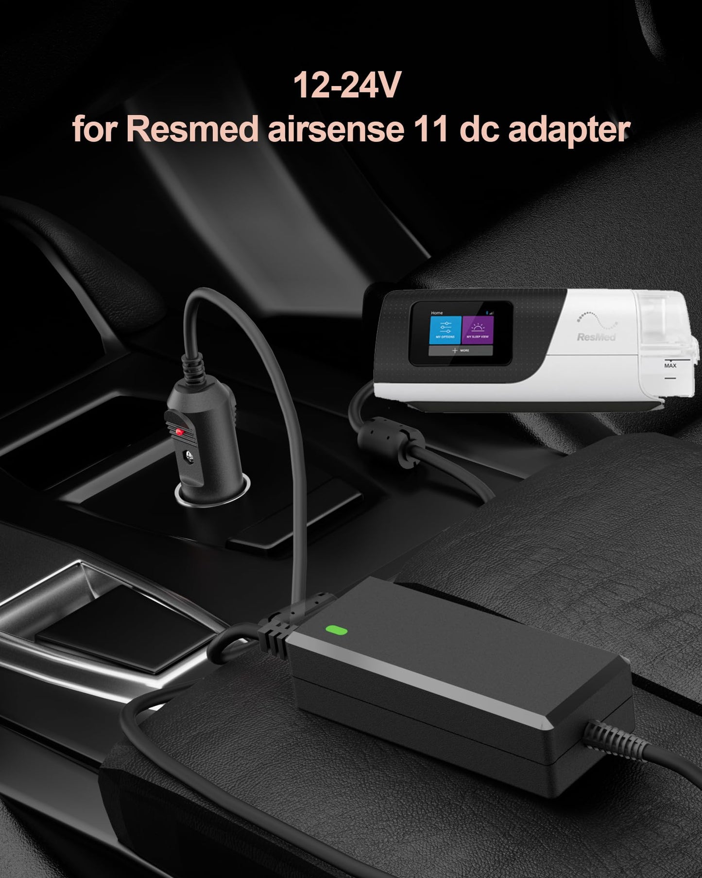 WUKUR CPAP 12 Volt Adapter Compatible with Resmed Airsense 11 DC Adapter Compatible with Resmed AirSense 11 and AirMini Air11