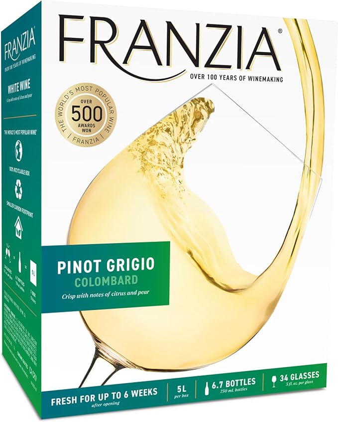 Franzia Pinot Grigio, White Wine, 5 Liters