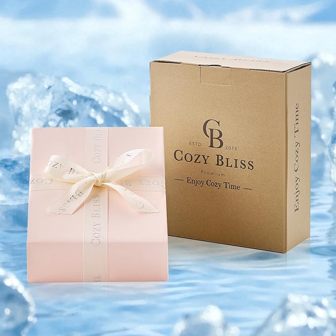 Cozy Bliss Premium Cooling Sheet Set Queen Size, Q-Max>0.4, 3PCS No Flat Sheet with 2 Pillowcases, Breathable Fitted Sheet for Hot Sleepers & Night Sweats, Deep Pocket Up to 18 Inches, Pink