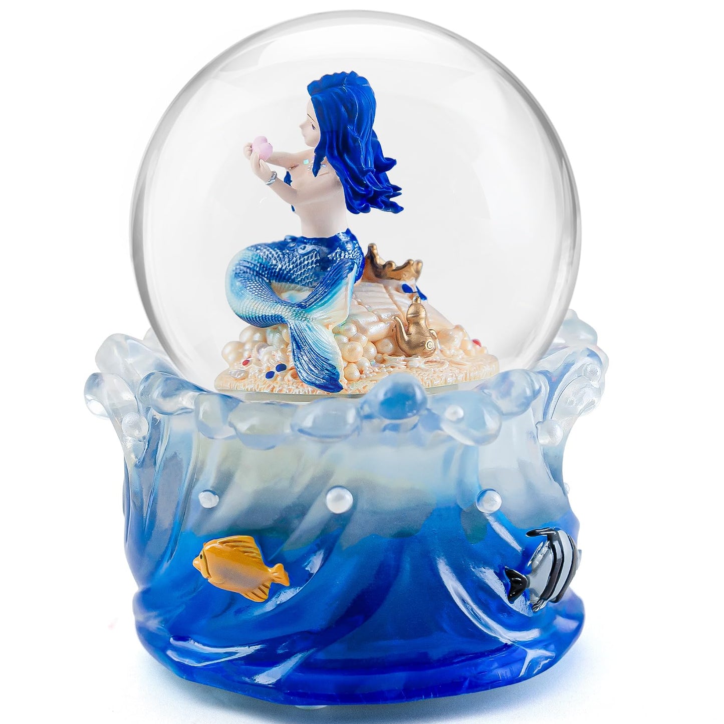 Mermaid Snow Globe Music Box, Ocean Theme Birthday Gift for Girls Daughter Girlfriend Wife Women Mother Day Anniversary Musical Box with Light Play You are My Sunshine