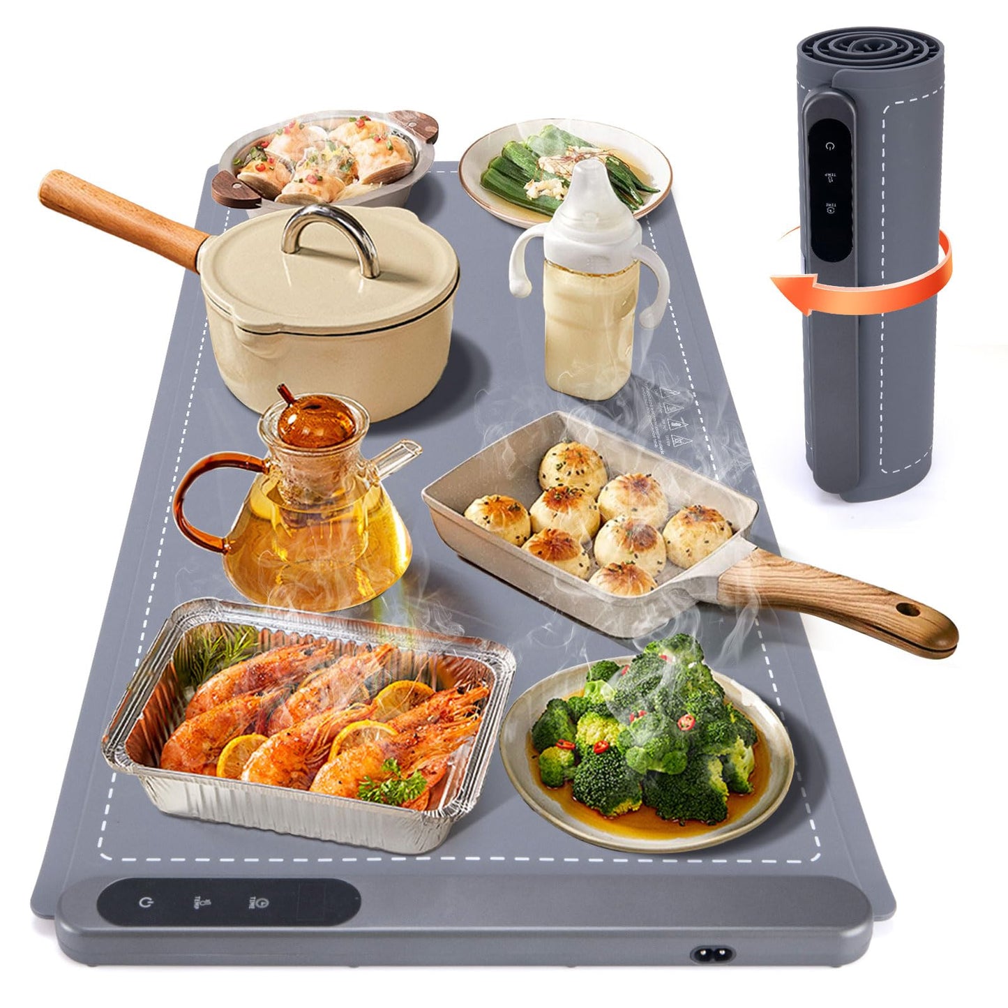 Warming Mat for Food, Food Warmer Mat Extra Large 36"x16" 580W, Portable Food Heating Pad, Warming Trays for Buffets Party, Countertop, Electric Silicone Warming Mat 6 Temp Settings 6H Timer