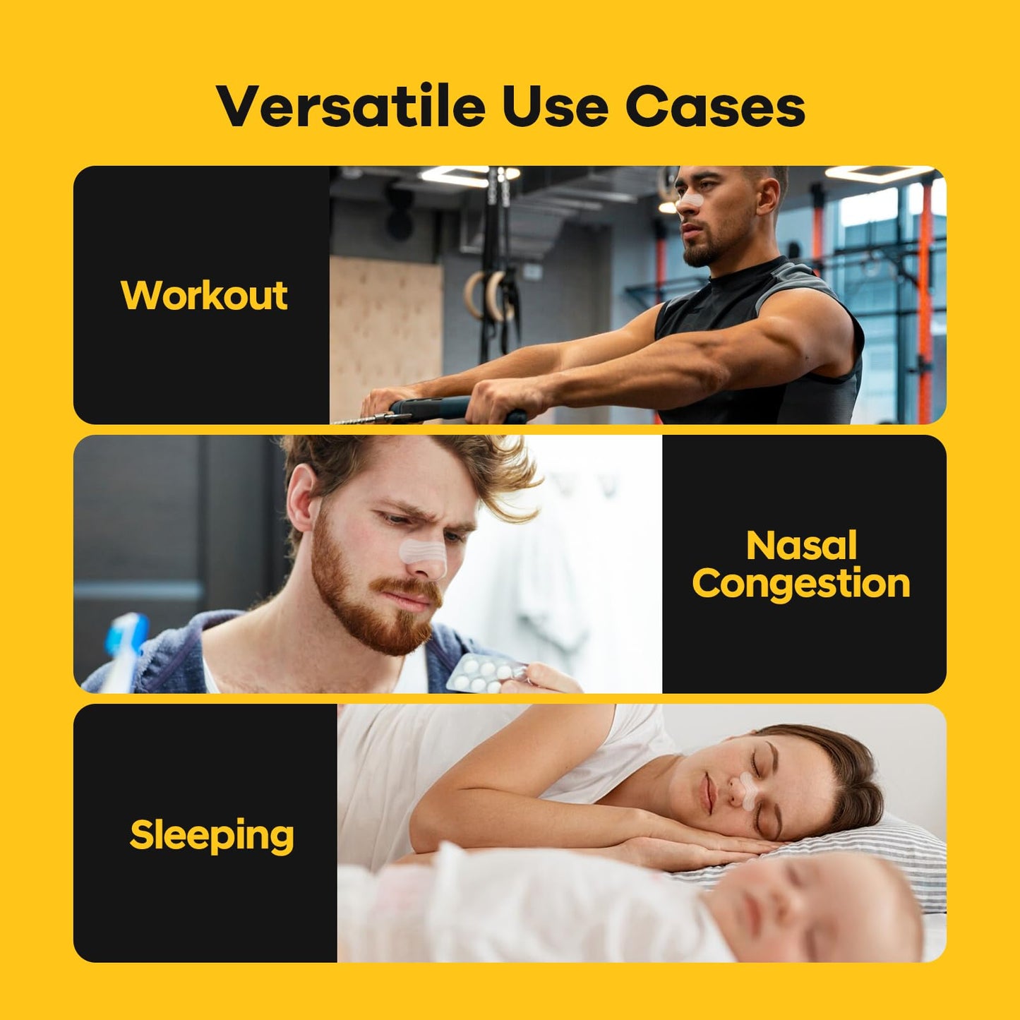 SleepSloth Nasal Strips for Snoring (36 Strips), Nasal Strips for Breathing, Nasal Strips for Sensitive Skin, Congestion Relief Caused by Colds & Allergies, Universal Fit, Extra Strength, Clear