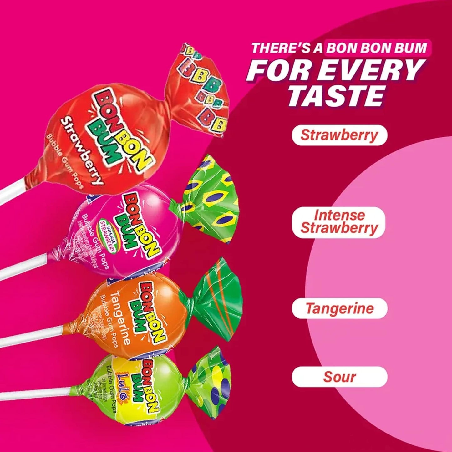 Colombina Bon Bon Bum Lollipops, Assorted Flavor, 48 Count (Pack of 1)