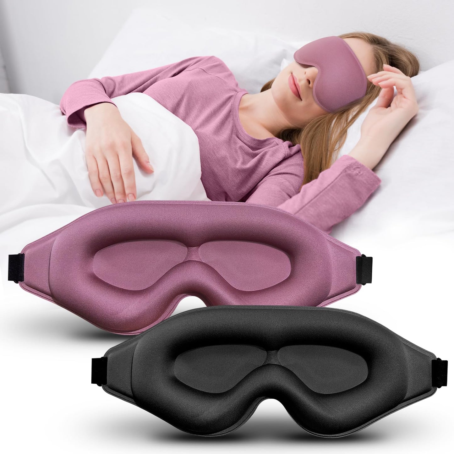 Clbxzwc 3D Advanced Eye Mask for Sleeping，Ultra Delicate Soft Skin Friendly Eye mask，100% Blackout Sleep Eye Mask for Sleep, Eyelash Extension Sleep mask