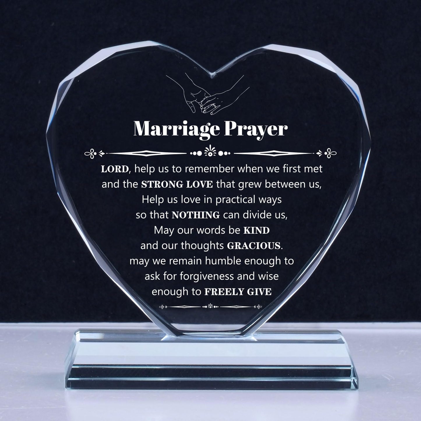 Wedding Gifts for Couples 2025, Marriage Prayer Plaque, Unique K9 Crystal with Inspiring Quotes, Anniversary Wedding Gifts for Couples, Newlywed Mr and Mrs Gifts.