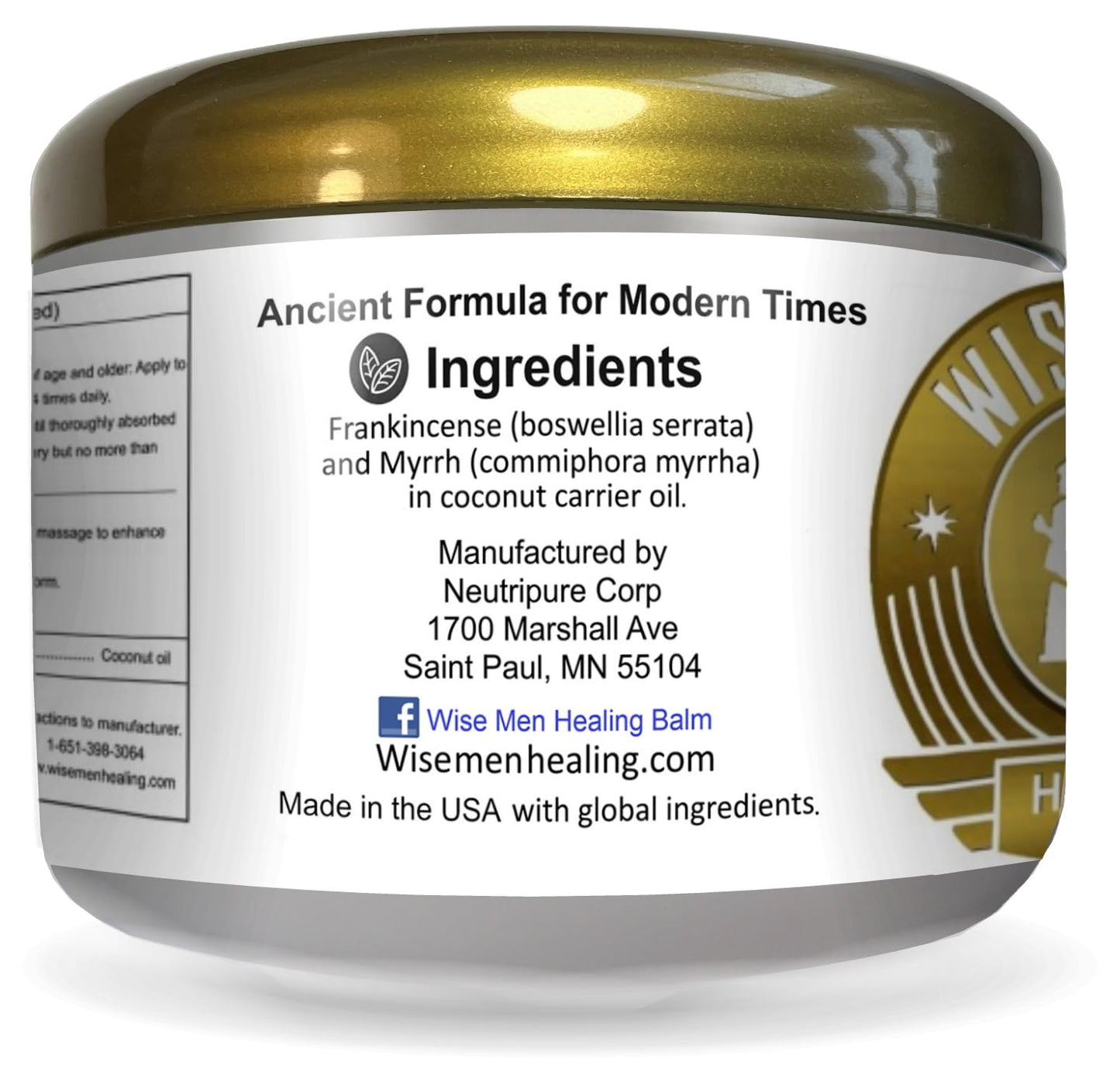 Wise Men Healing Balm with Myrrh and Frankincense Essential Oils for Neuropathy, Sciatica and Nerve Pain Massage and Skin Moisturizing (Pack of 2)