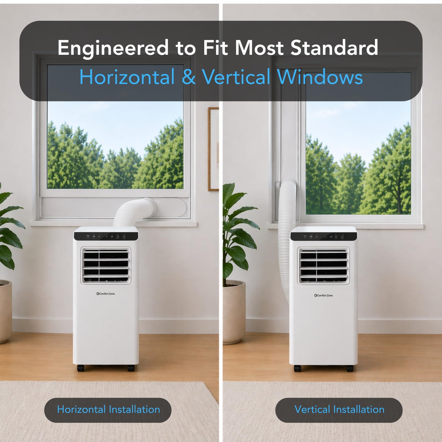Comfort Zone Smart Portable Air Conditioner 8,000 BTU (5,100 BTU SACC) - WiFi Enabled 3-in-1 AC Unit, Dehumidifier & Fan with Remote Control, Sleep Mode & 24H Timer