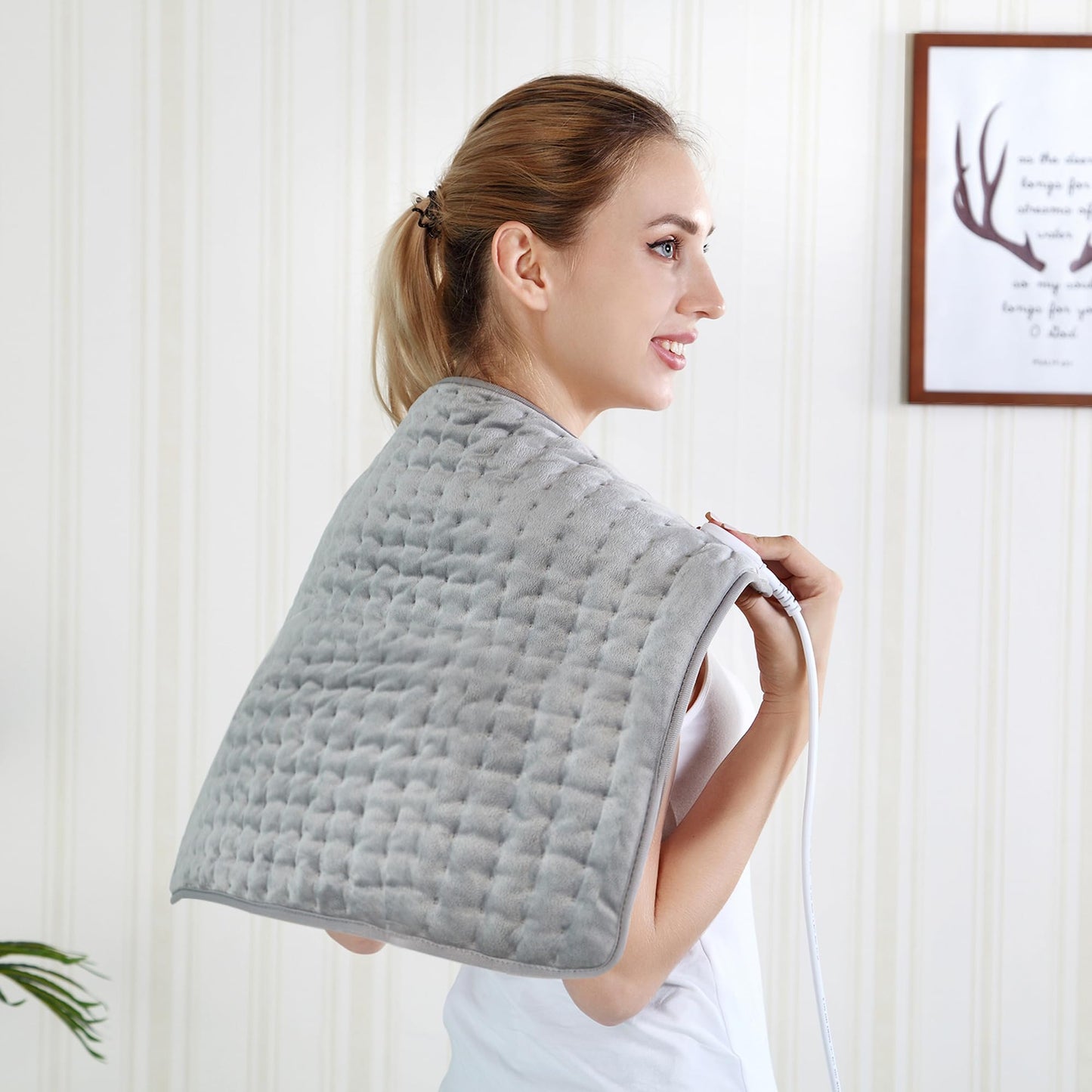 Electric Heating pad for Back Neck Shoulder Knee Arms Legs- Electric Heat Pads with 6 Heat Settings & Auto Shut Off &Dry/Moist Heat Heating Pad for Birthday Mother Father Girl Men Women