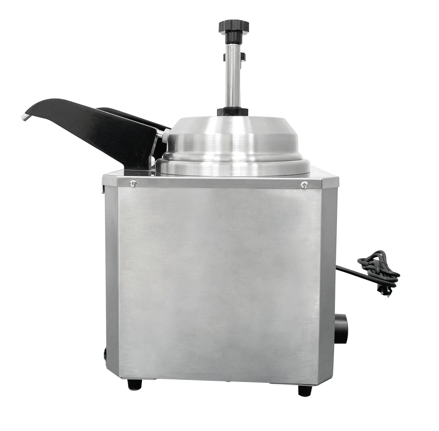 Kratos Commercial Hot Topping Dispenser with 2-Heated Spout and Pump for Cheese, Hot Fudge, Caramel, 3.5 Quart Capacity Stainless Steel, Accepts #10 Cans. 120V, 1100 Watts (29M-042)