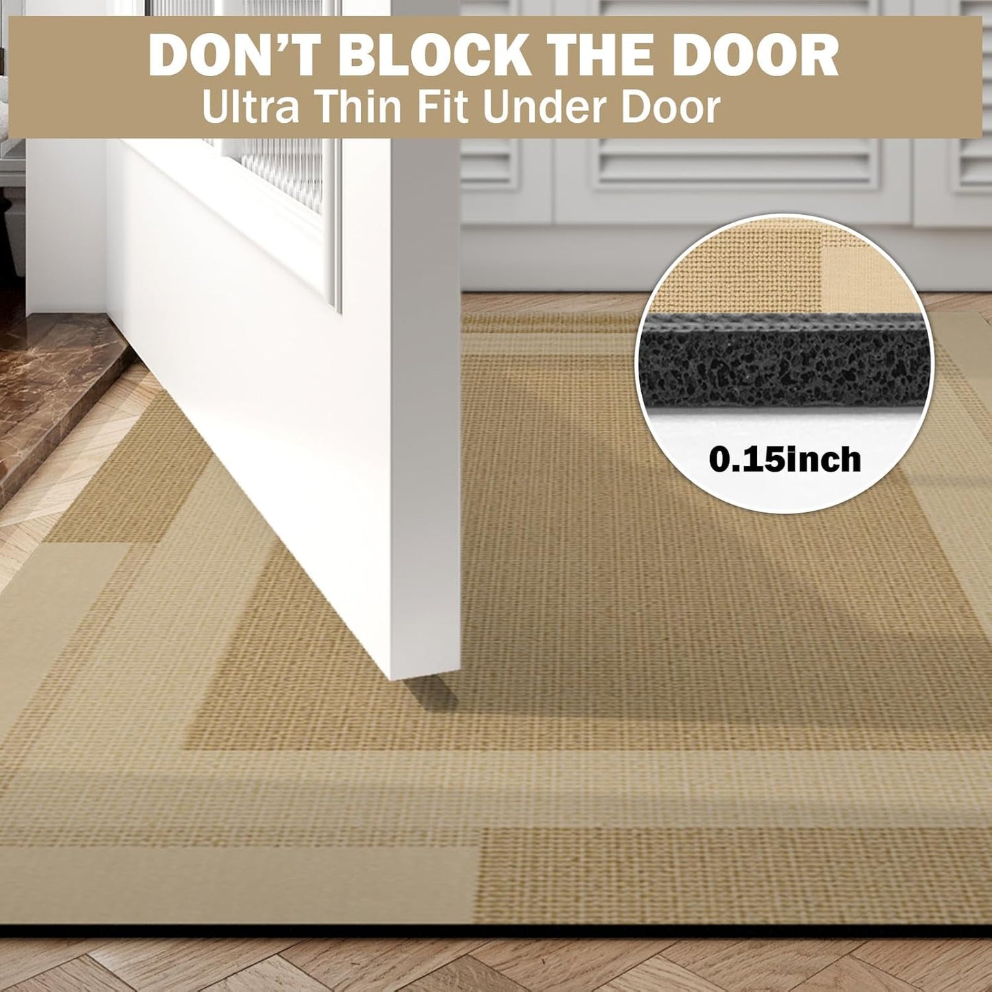Extra Long Non Slip Bathroom Runner Bath Mat, Rubber Backing Ultra Thin Bath Rug Fit Under Door Quick Dry Super Absorbent Washable Shower Mat for Bathroom Floor Bathtub Sink, Brown 24"x70"