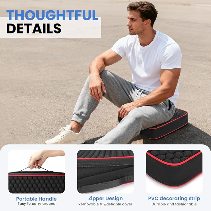 WIWODADI Stadium Seat Cushions - Portable Bleacher Cushions with 2.5" Extra Thick High-Density Foam and Massage Dots, Outdoor Fashion Seat Cushions for Sports Events, Travel, Camping, Chairs