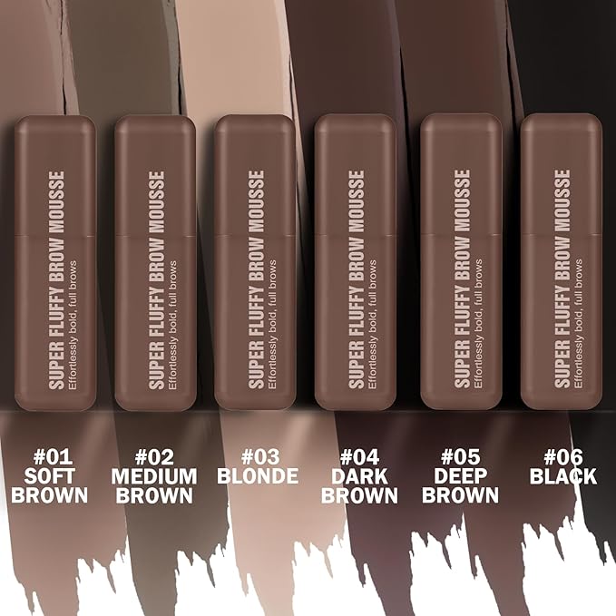Brow Super Fluff Eyebrow Gel Mousse, Volumizing and Tinted Thickening Eyebrow, Waterproof, Long-Lasting, Easy-to-Use for Soft Full Brows, 1 Soft Brown