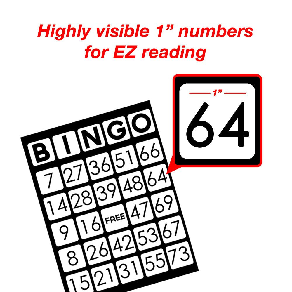 Royal Bingo Supplies EZ Readers Large-Format 8.5" x 11" Bingo Cards with Jumbo 1-inch Numbers (Pack of 50)