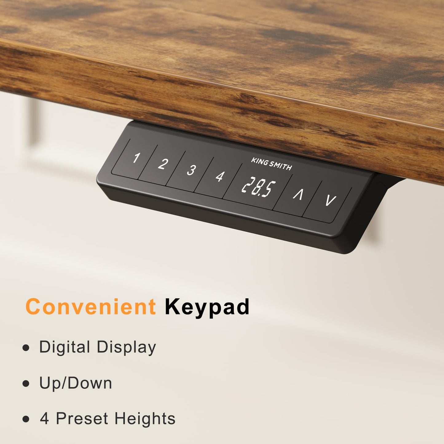 WALKINGDESK 48x24 Inches Whole Piece Electric Standing Desk, Seamless One Piece Height Adjustable Sit to Stand up Desk for Home Office, Ergonomic Computer Workstation, Rustic Brown