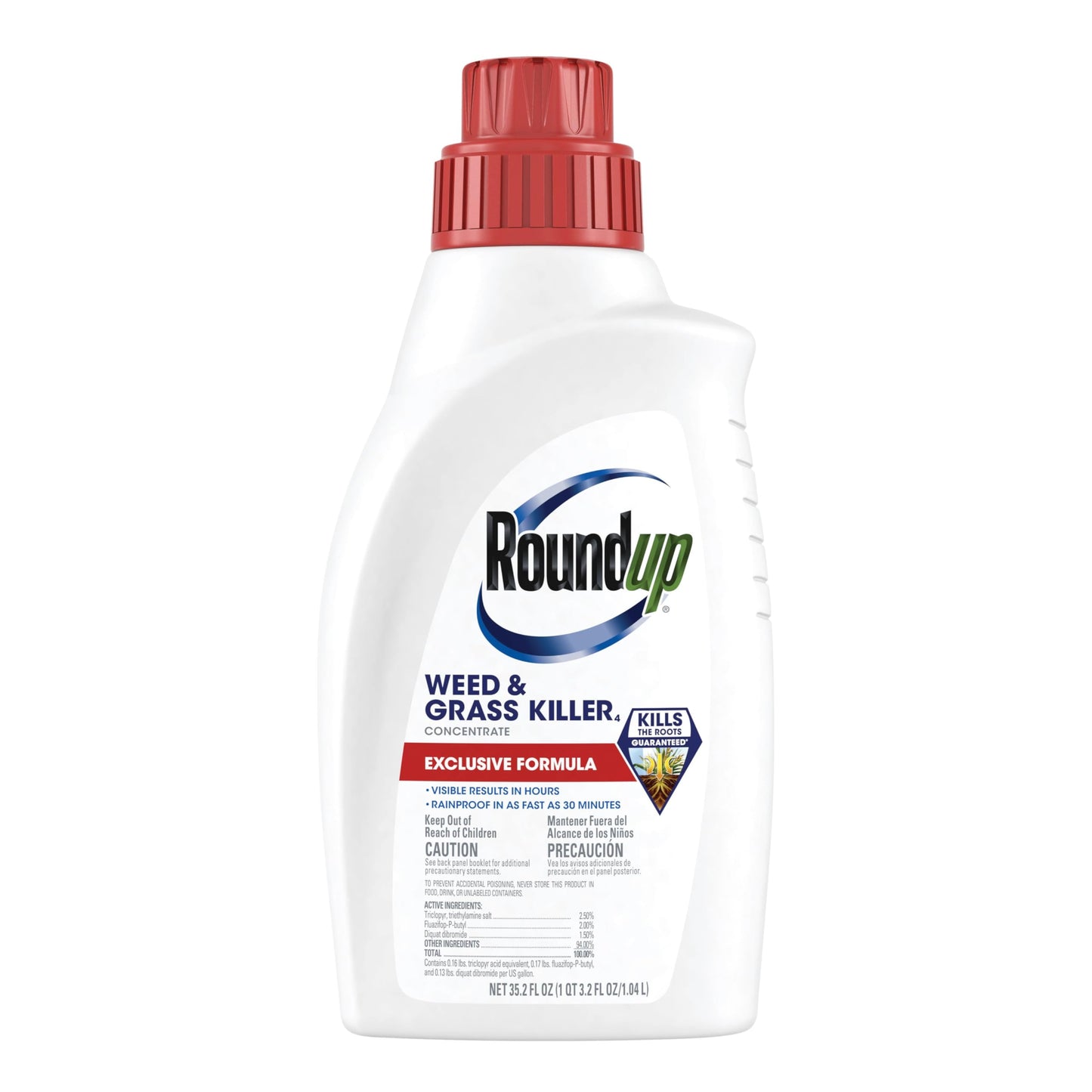 Roundup Weed and Grass Killer₄ Concentrate, Use in and Around Flower Beds, Walkways and Other Areas of Your Yard, 35.2 fl. oz.