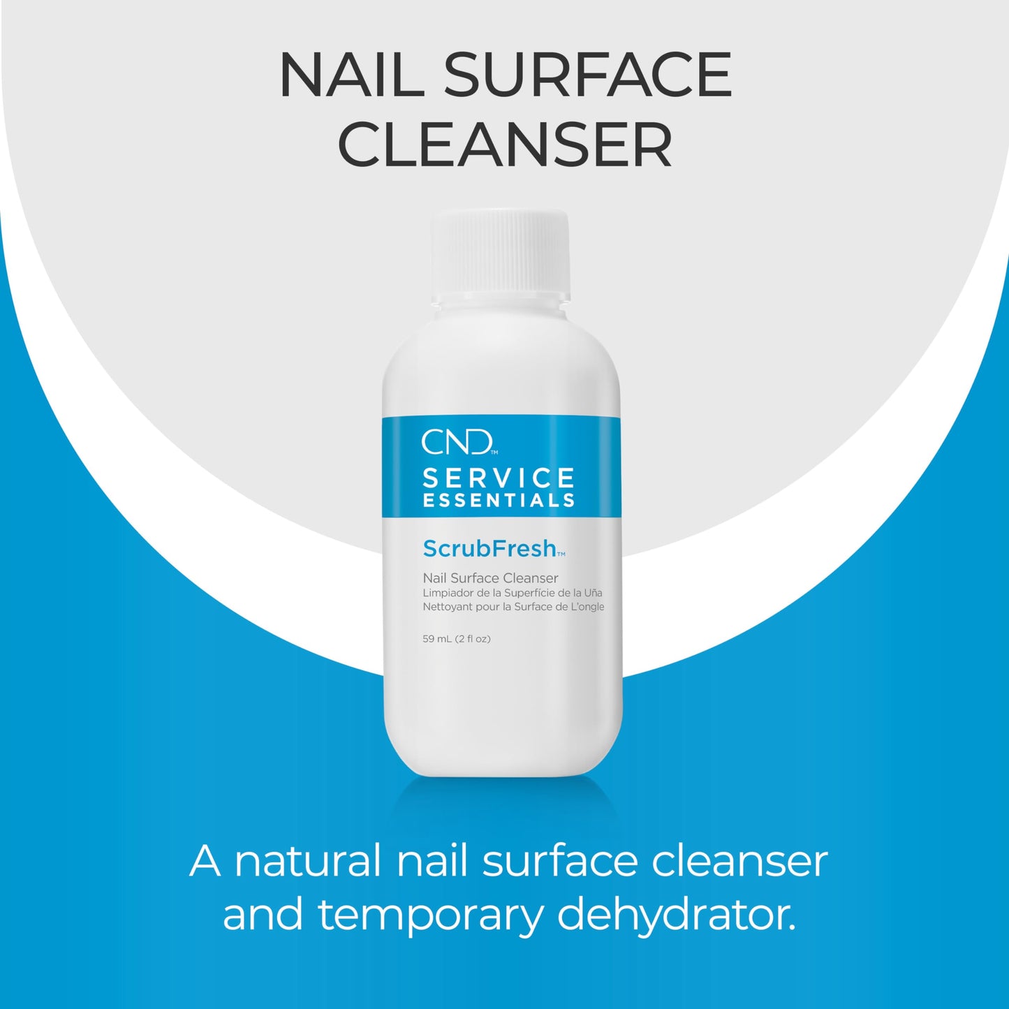 CND ScrubFresh Natural-Nail Surface & Skin Cleanser, Quick Dry Remover for Nail Polish, Oil, Moisture & Contamination, 2 fl oz
