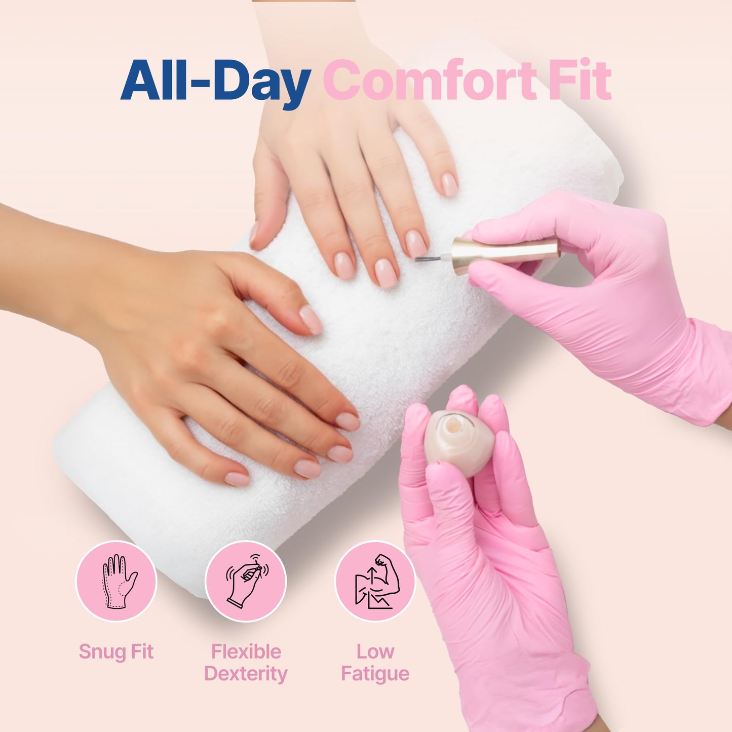 Schneider Nitrile Exam Gloves, 4-mil Medical Gloves Disposable Latex Free, Powder Free, Food Safe Glove for Cooking, Cleaning, Examination, Cherry Blossom, XL, 100-ct Box
