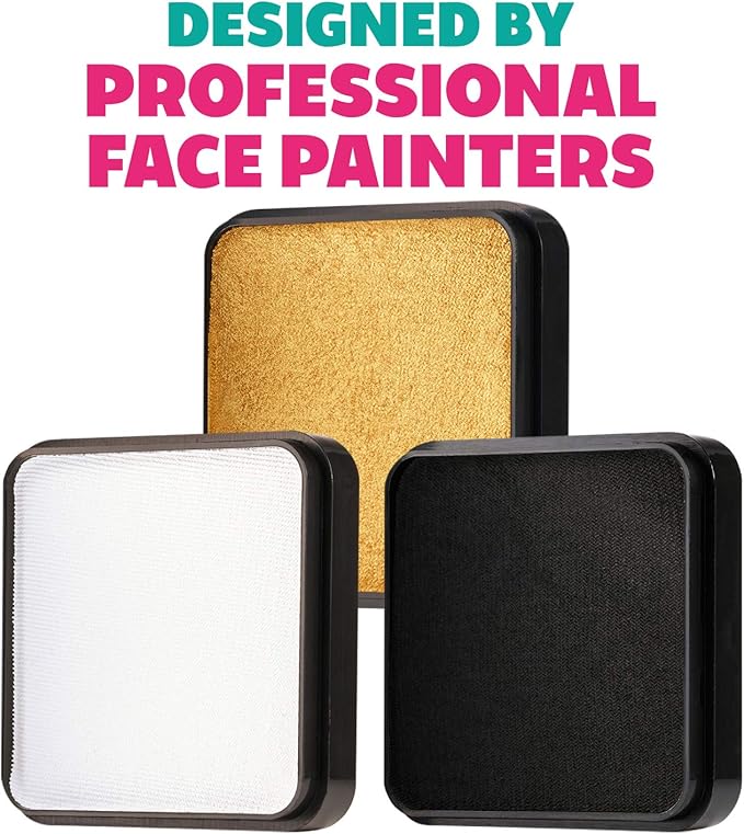 Kraze FX Gold, Black & White Face Paint Set (25 gm each) - Hypoallergenic, Non-Toxic, Water Activated Professional Face & Body Painting Makeup, Combo Value Pack