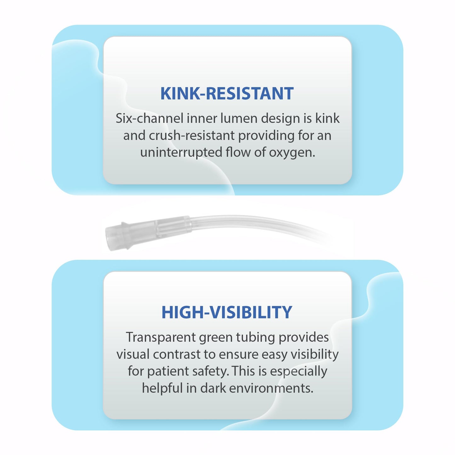 Bistras Oxygen Tubing 50FT Clear Crush Resistant Non Kinking for Cannula Nasal Tubing and Oxygen Concentrator with Standard End Connectors, Swivel Connectors Included (4 pk)