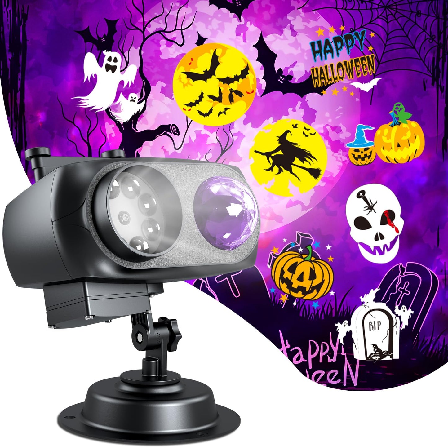 LJBESTM Christmas Projector Lights Outdoor, Halloween Projector， Holiday Projector Lights with 12 Slides for Yard Lawn, Christmas & Halloween Decor，Thanksgiving, 4th July, Easter Lighting