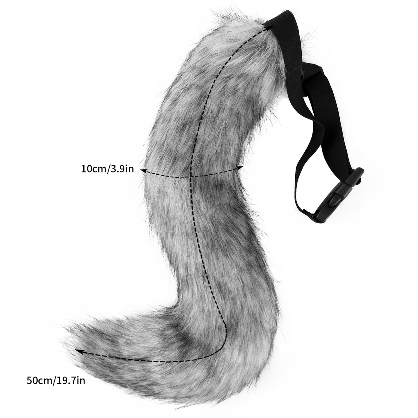 HAOAN Faux Fur Cat Masks Fox Tail and Paw Gloves Set Plush Halloween Parties Cosplay Costume Accessories