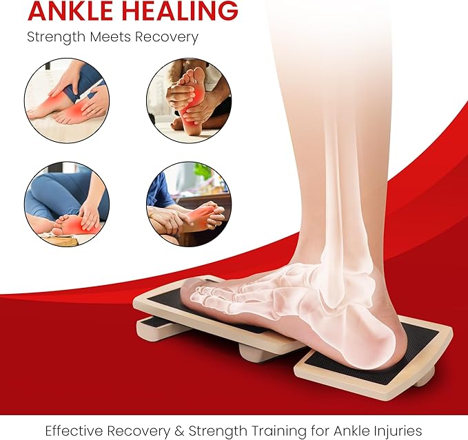 Velifit Ankle Strengthener & Axis Board, Bamboo Ankle Balance Boards for Physical Therapy, Blackboard Foot Trainer & Foot Strengthener, Giboard for Balance Training, Axisboard for Leg Stability