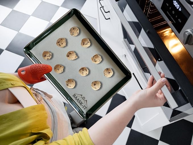 Silicone Baking Mats Set – 3 Pcs, Non-Stick Reusable, Parchment-Free Oven liners (18" x 13" + 15" x 10") Christmas Gift
