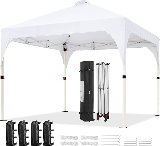 Yaheetech 10x10 Pop Up Canopy Tent with Vent, Easy Set Up Tent, Instant Sun Shelter Canopy with Wheeled Bag, 4 Sandbags, 1...