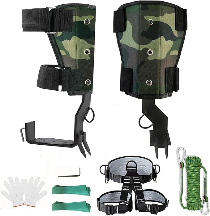 timiland Tree Climbing Spikes,Tree Climbing Gear Set,Tree Climbing Kit with 2 Claws,has Professional Accessories for Tree ...