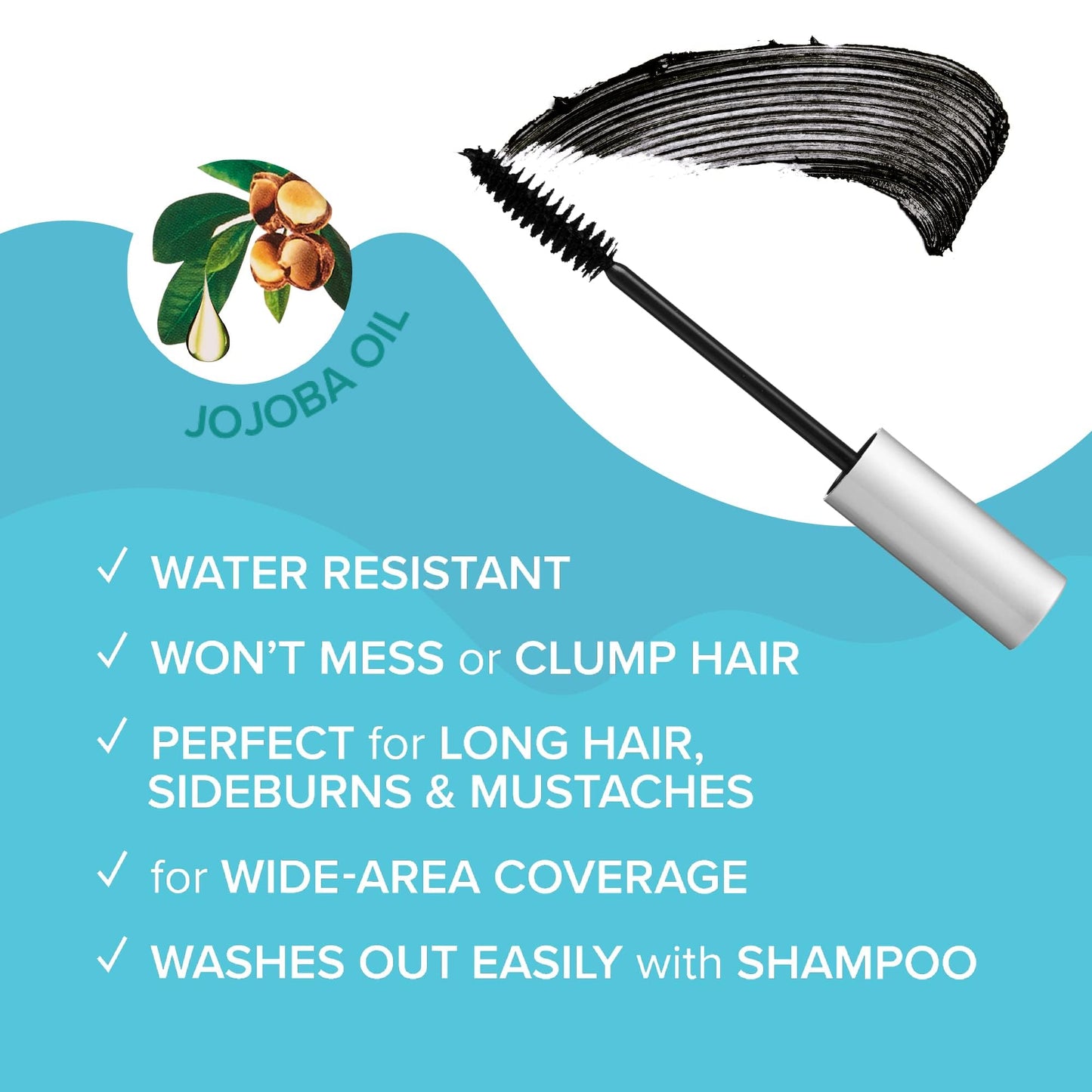 RED by KISS Quick Cover Root Touch Up Rescue (Black), Mascara Natural Water-Resistant Temporary Gray Concealer Cover Up Brush fo