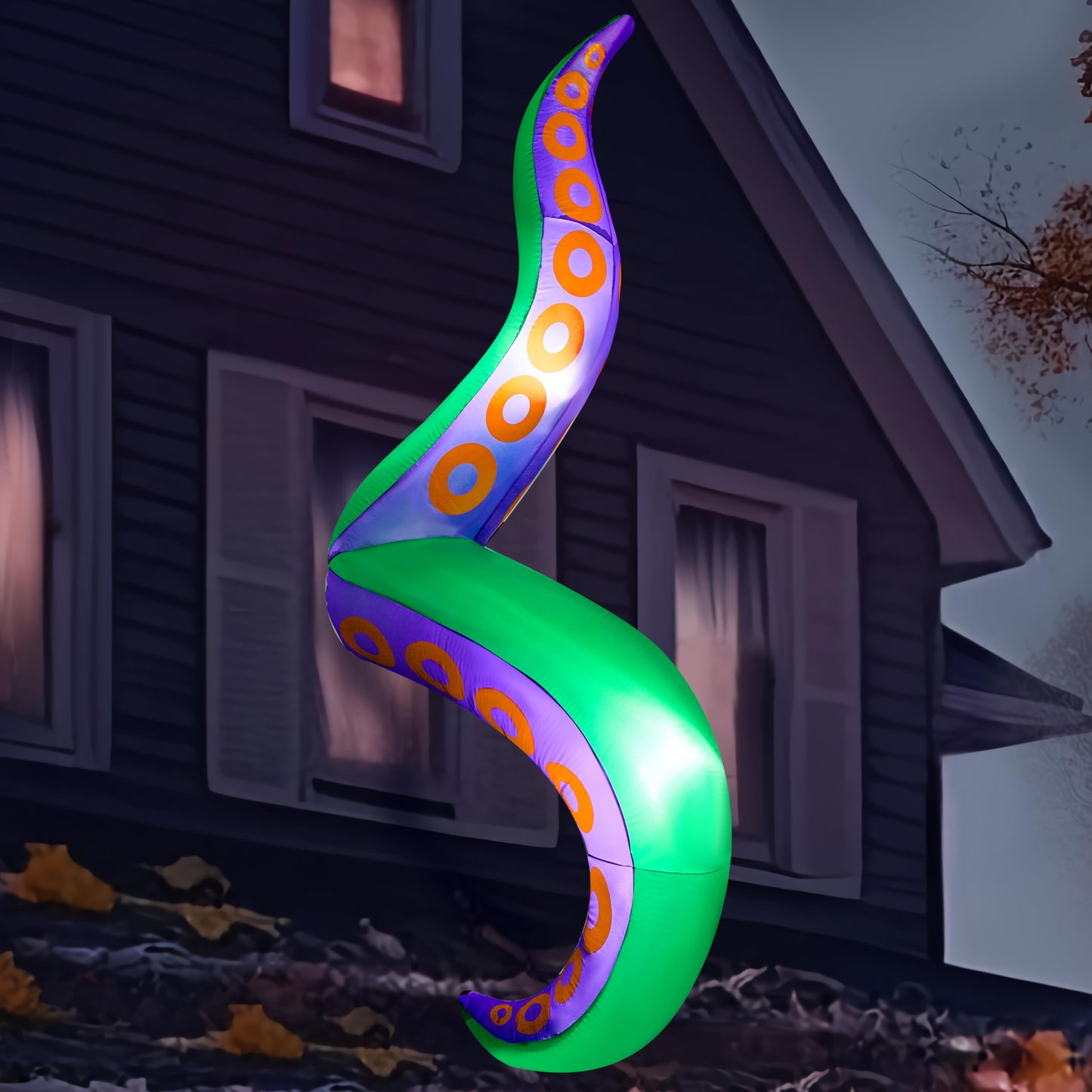 Joiedomi 7.2 FT Halloween Inflatables Octopus Tentacle Outdoor Decorations, Octopus Tentacle with Build-in LEDs Window Decoration Halloween Inflatables with Light Blow Up for Yard Party Decors Outside