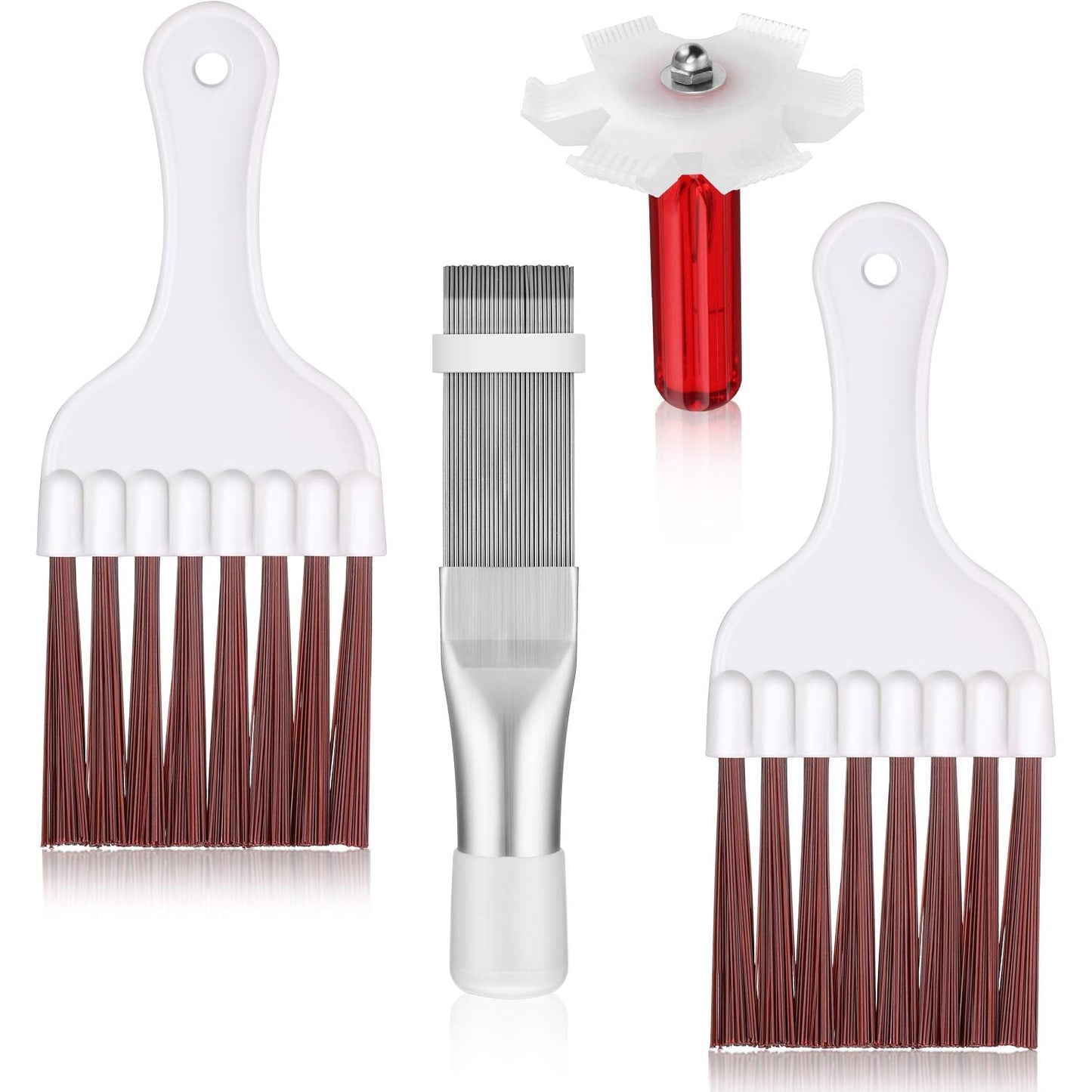 4 Pieces Air Conditioner Condenser Fin Cleaning Brush Coil Condenser Brush Fin Comb Stainless Steel Air Refrigerator Cleaner, 3