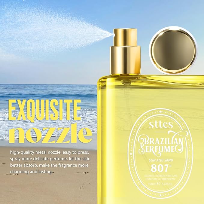 Sttes Perfume 807# (SUN AND SAND) – Eau De Parfum 100ml (3.4 fl oz) – Coconut Milk, Warm Sand, Vanilla