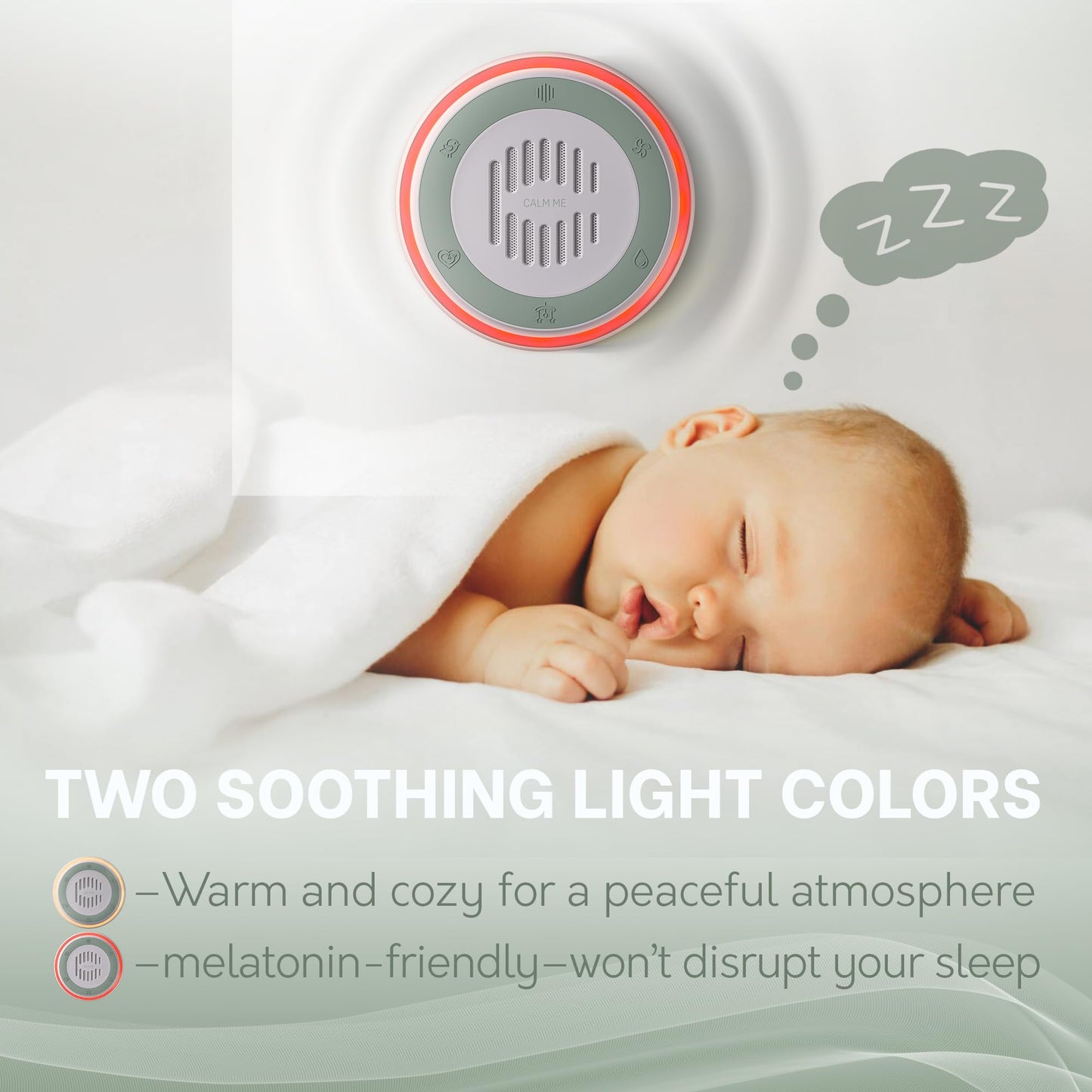 Wall Plug in White Noise Sound Machine for Office Privacy & Noise Canceling, White Noise Machine for Sleeping Adults & Baby, Therapy Noise Blocker with 20 Soothing Sounds & Nightlight by Calm Me.