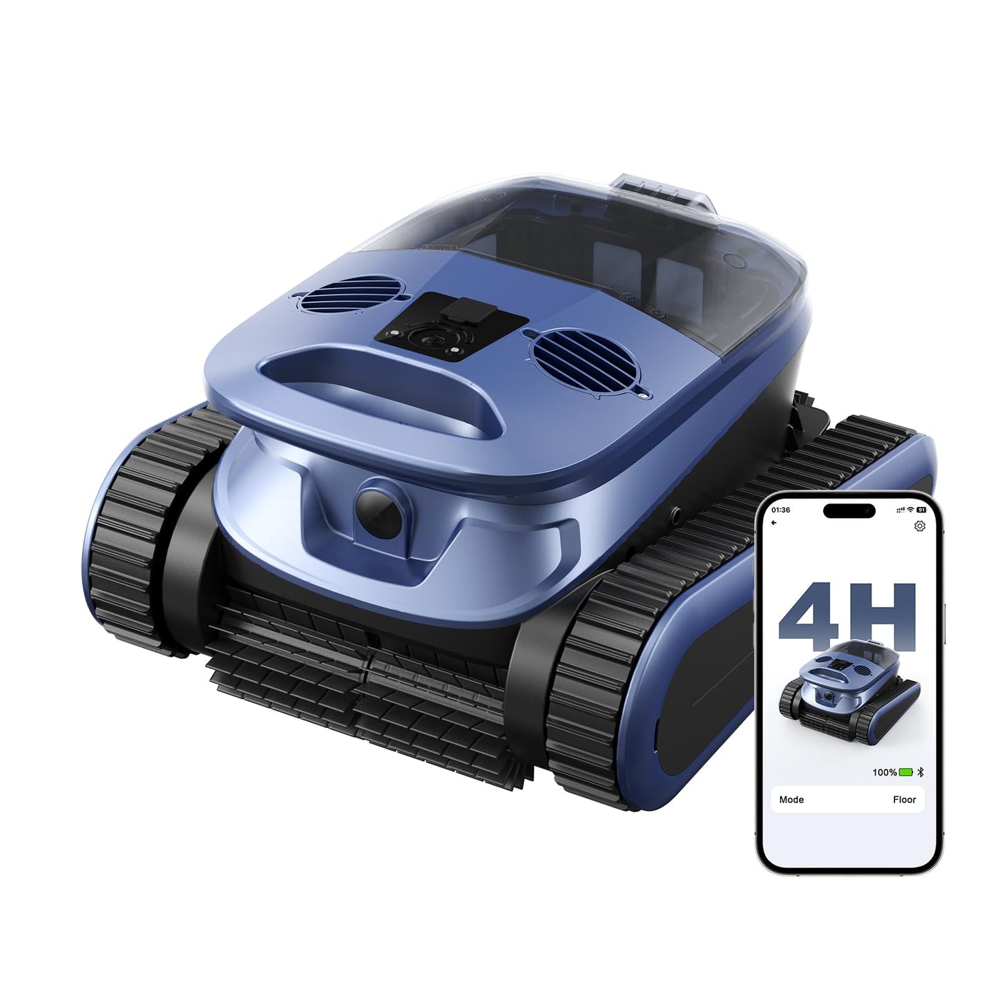 5600GPH Robotic Pool Cleaner,240Min Cordless Pool Vacuum for Inground Pools,3230 Sq.ft,2 Brushe&2 Motor,4-in-1 Wall&Waterline&Floor&Full Cover Cleaning,Smart Navigation,Dual Filtration