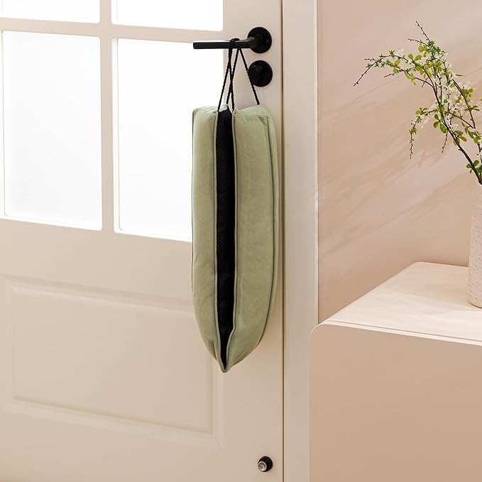 Sunolga Door Draft Stopper Blocks Hot and Cold Air with Removable Washable Cover for Bottom of Door, All-Season Seal for Noise, Wind, Door Sweep for Gaps Up to 3", Home Essentials, 38", Light Green