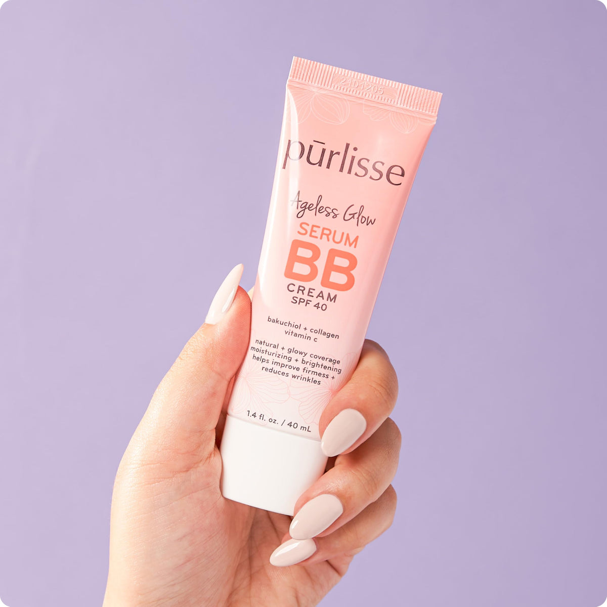 purlisse Ageless Glow Serum BB Cream SPF 40 - Glow BB Cream with SPF Enriched with Bakuchiol & Vitamin C to Help Improve Firmnes